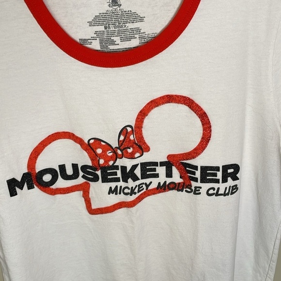 DISNEY PARKS White and Red Minnie “Mouseketeer” Short Sleeve Tee Short Size L - Picture 2 of 7